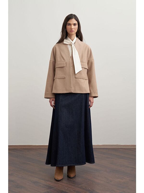 ALLDAY Vizon-Cepli Kısa Kaşe Ceket