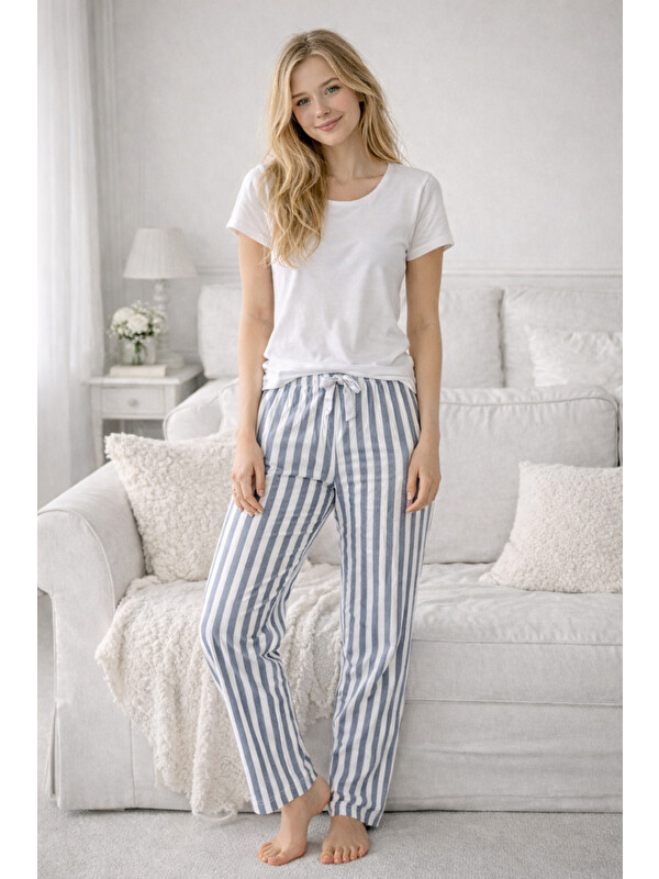 Remsa Kadın Viskon Kumaş Penye Tek Pijama Alt 07 Antrasit