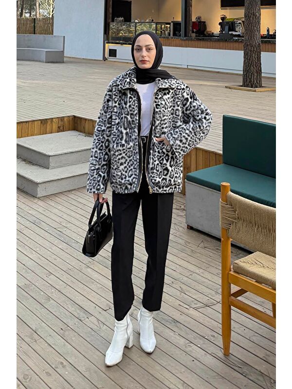 Lamelif Leopar Desen Mont Siyah