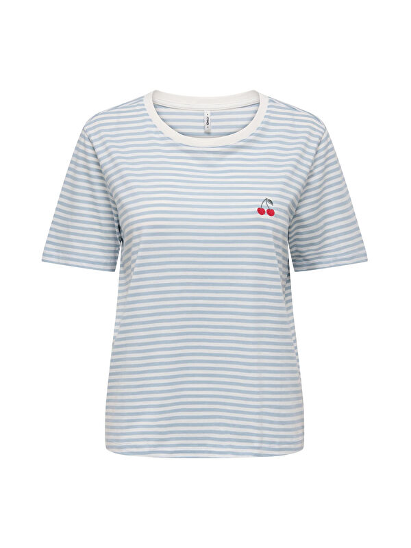 Only Onlhappy % 100 Pamuk Regular Fit Bisiklet Yaka T Shirt 15370117