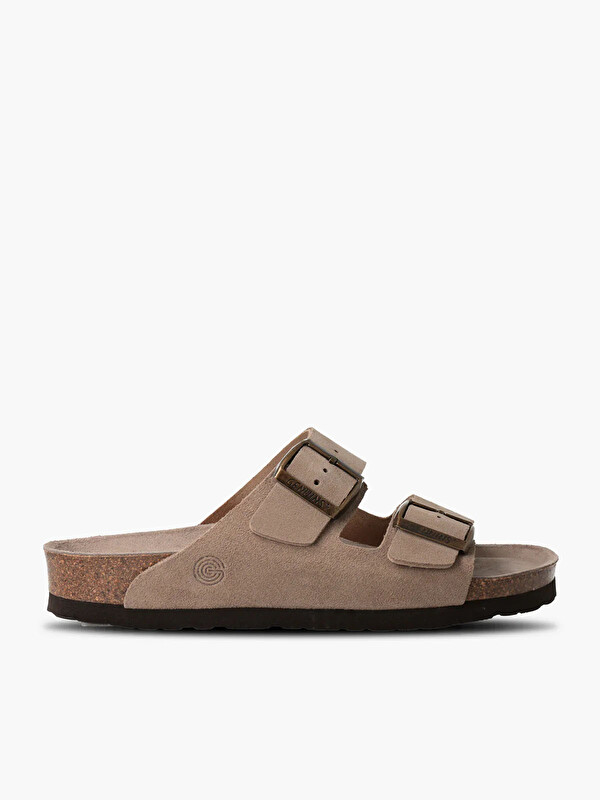 Genuins Erkek Terlik HAWAII G106000 Velour Taupe