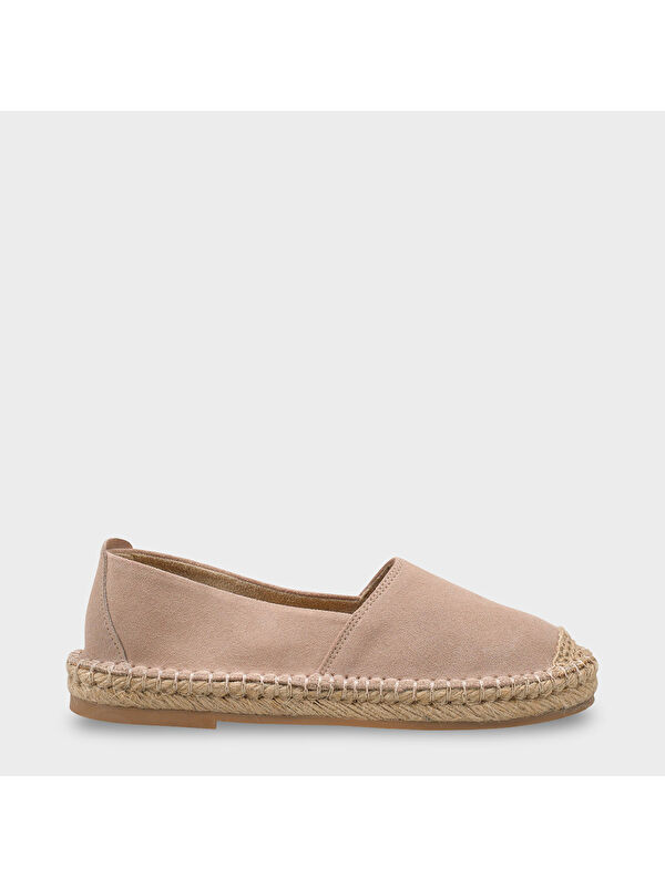 Capone Outfitters Laurie Hakiki Deri Süet Kadın Espadril