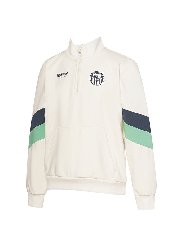 Hummel Walkes Erkek Çocuk Ekru Dik Yaka Sweatshirt