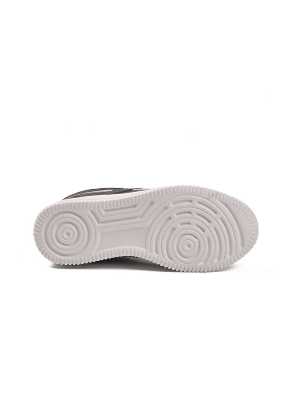 Siyah Beyaz Bağcıklı Hafif Cilt Unisex Spor Ayakkabı Marlow G - Görsel 6