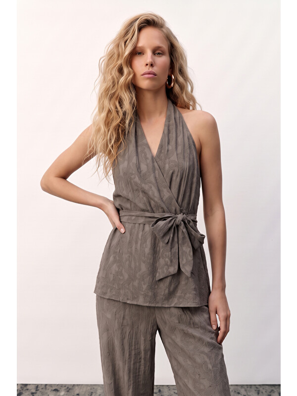 SATEEN Lily Bluz - Vizon
