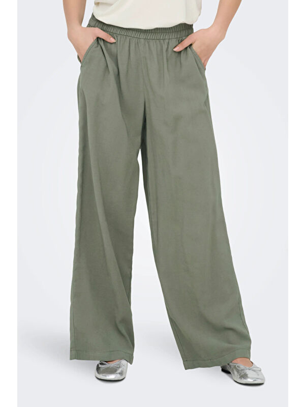 Only Onlaris Regular Fit Normal Bel Geniş Paça Pantolon 15337956