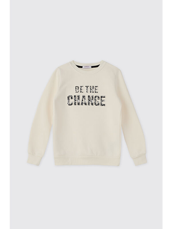 Panço Erkek Çocuk Ekru Sweatshirt