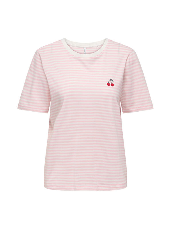 Only Onlhappy % 100 Pamuk Regular Fit Bisiklet Yaka T Shirt 15370117