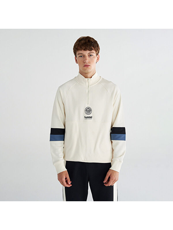 Hummel Hunter Erkek Ekru Dik Yaka Sweatshirt