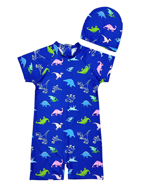 My Kids Wear Boneli ,Pervaz Fermuarlı ,Güneş Korumalı Erkek Çocuk Tulum Mayo