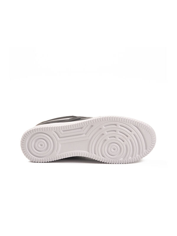 Siyah Beyaz Bağcıklı Hafif Cilt Erkek Spor Ayakkabı Marlow M - Görsel 6