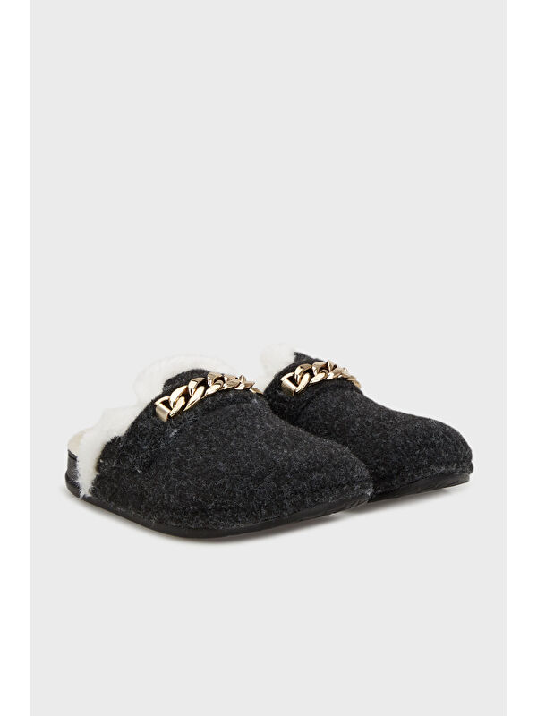 Zincir Detaylı İçi Pelüş Ev Terlik 6711005 - Görsel 4