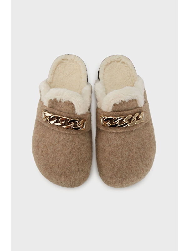 Zincir Detaylı İçi Pelüş Ev Terlik 6711005 - Görsel 5