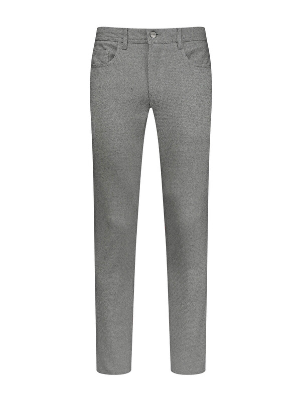 Hatemoğlu Gri Regular Fit 5 Cep Pamuklu Pantolon