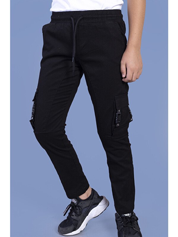 Toontoykids Erkek Çocuk Beli Lastikli Kargo Cepli Jogger Pantolon