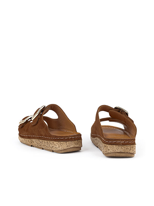 Ziya Ayakkabi Bej Ziya Ayakkabi Hakiki Kadın Deri Terlik 1611008ZM200