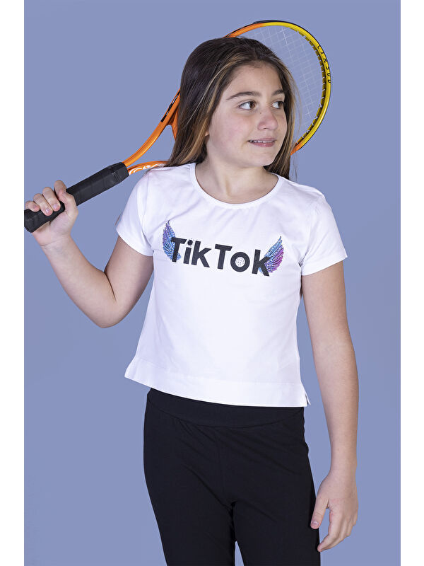 Toontoykids Kız Çocuk Ön Arka Baskılı Tişört