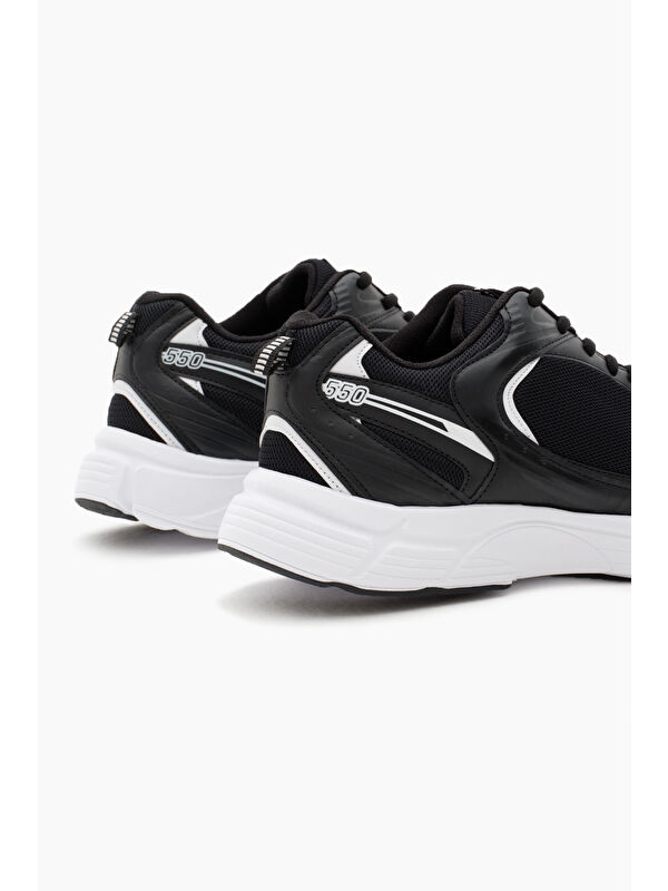 Unisex Siyah File Rahat Kalıp Faylon Taban Bağcıklı Spor Ayakkabı - Görsel 6