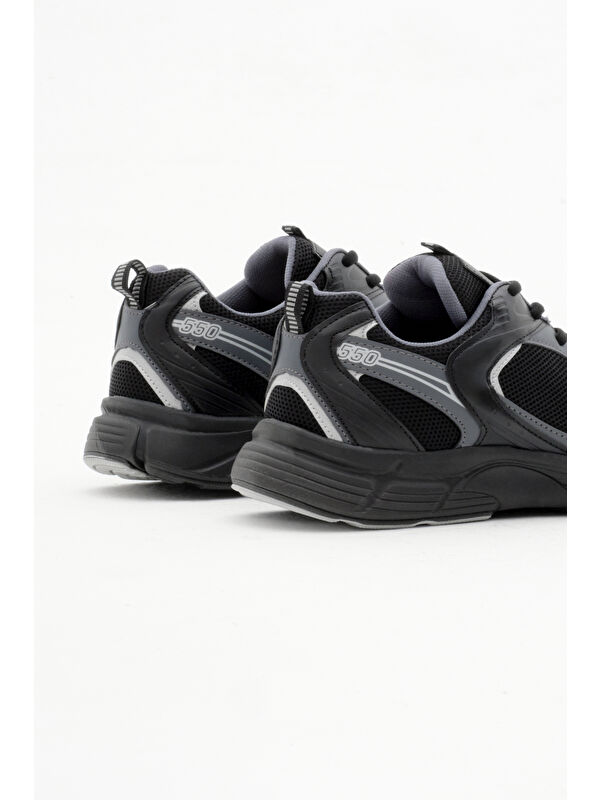 Unisex Siyah Füme Rahat Kalıp Faylon Taban Bağcıklı Spor Ayakkabı - Görsel 6