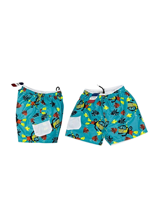 My Kids Wear Düz Erkek Cepli Deniz Şortu