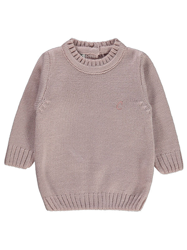 Civil Baby Kız Bebek Triko Kazak 6-18 Ay Pudra