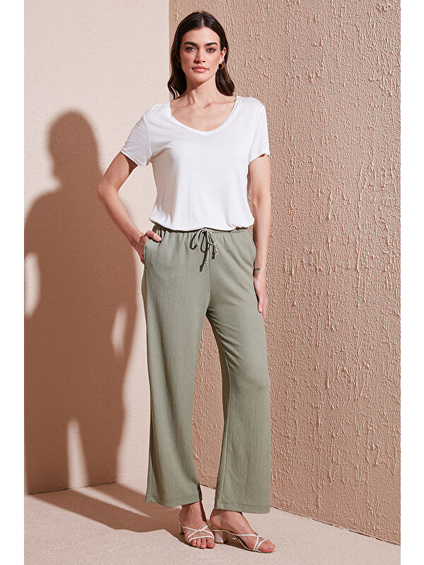 Lela Regular Fit Normal Bel Geniş Paça Pantolon 5866117