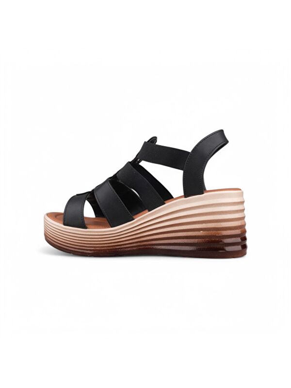 Kadın Sıyah Günlük Sandalet - Siyah, Deri - Görsel 4