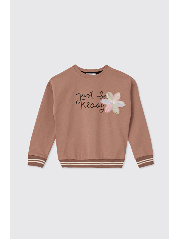 Panço Kız Çocuk Kahve Sweatshirt