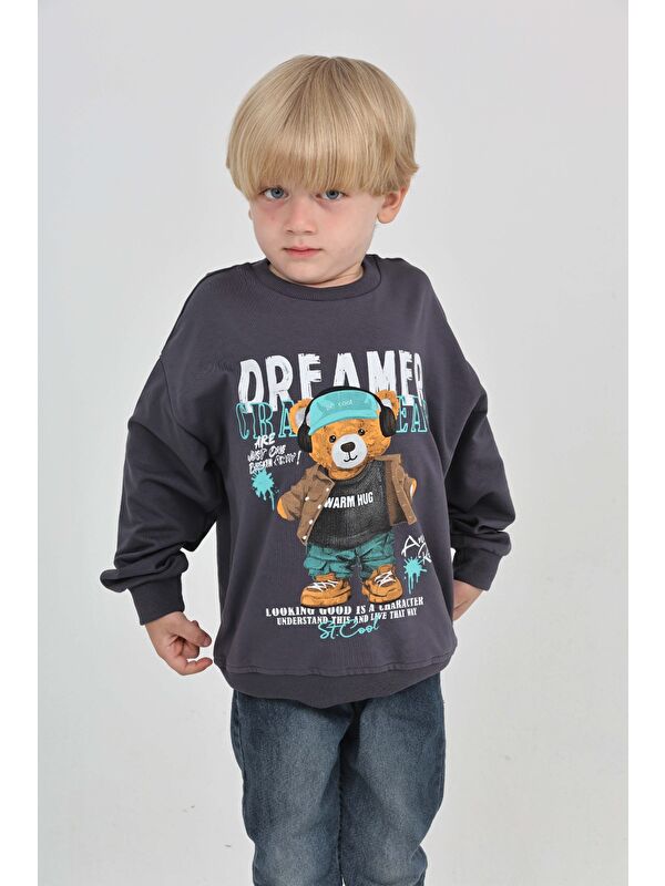 Toontoykids Erkek Çocuk Dreamer Ayı Baskılı Sweatshirt