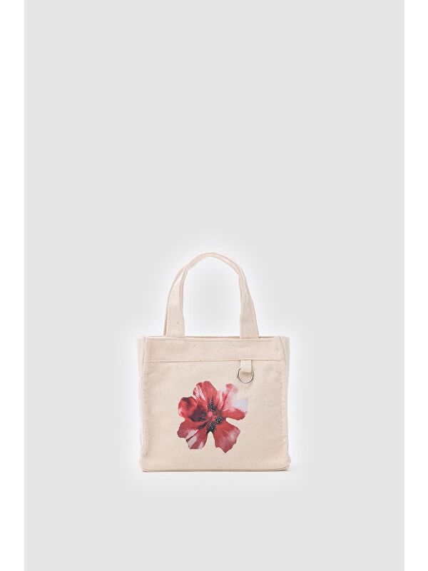 Shulebags Salva Mini Desenli Kanvas Çapraz Çanta Krem