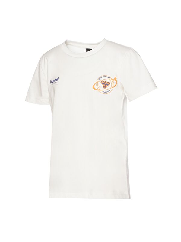Hummel Hellen Erkek Çocuk Beyaz Yuvarlak Yaka Tişört