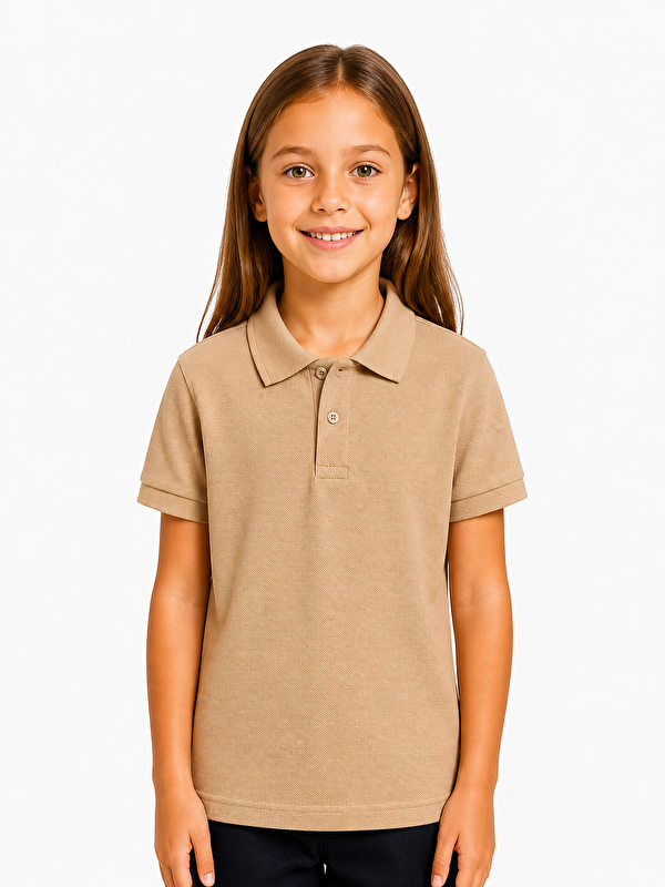 ajn Kids Polo Yaka Basic Kısa Kollu Unisex Çocuk Tişört
