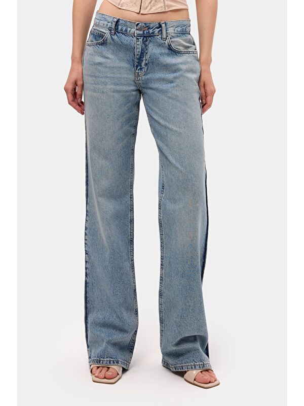 It's Basic Kadın Jean Renk 4s6-32 Bootcut Fit Orta Bel Denim Jean