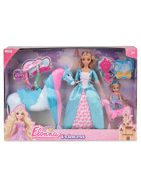 Seher Hediyelik Eşya Seher Oyuncak Elonna Bebek Seti Anne Çocuk Ve Atlı Set 30 cm - Standart