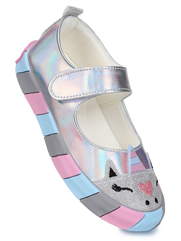 Kiko Kids Beyaz Kiko Kids Gilan Cirtli Işıklı Kız Çocuk Babet Ayakkabı