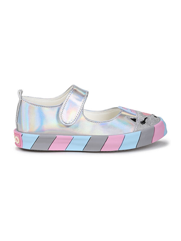 Kiko Kids Beyaz Kiko Kids Gilan Cirtli Işıklı Kız Çocuk Babet Ayakkabı