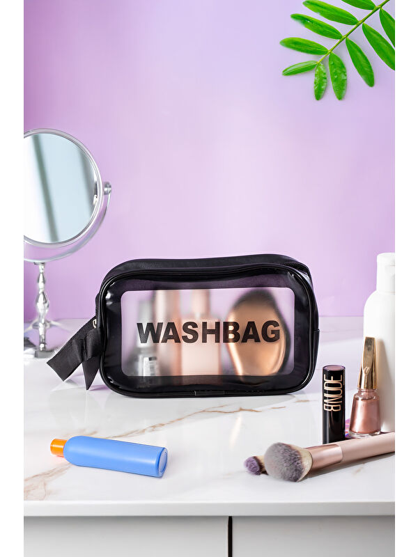Porsima 3140 Şeffaf Seyahat ve Makyaj Çantası Su Geçirmez Organizer Washbag 21x13cm