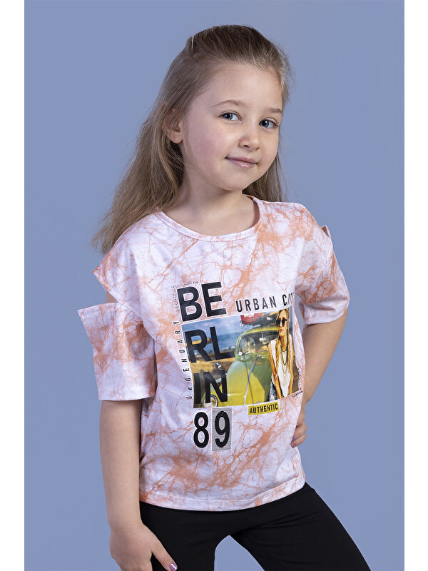 Toontoykids Kız Çocuk Batik Desenli Dijital Baskılı Tişört