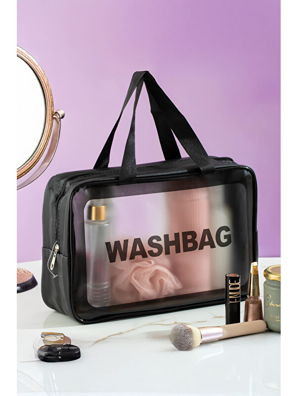 Porsima 3142 Şeffaf Seyahat ve Makyaj Çantası Su Geçirmez Organizer Washbag 20x30cm