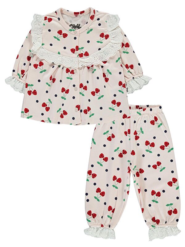 Civil Kız Bebek Pijama Takımı 6-18 Ay Açık Somon
