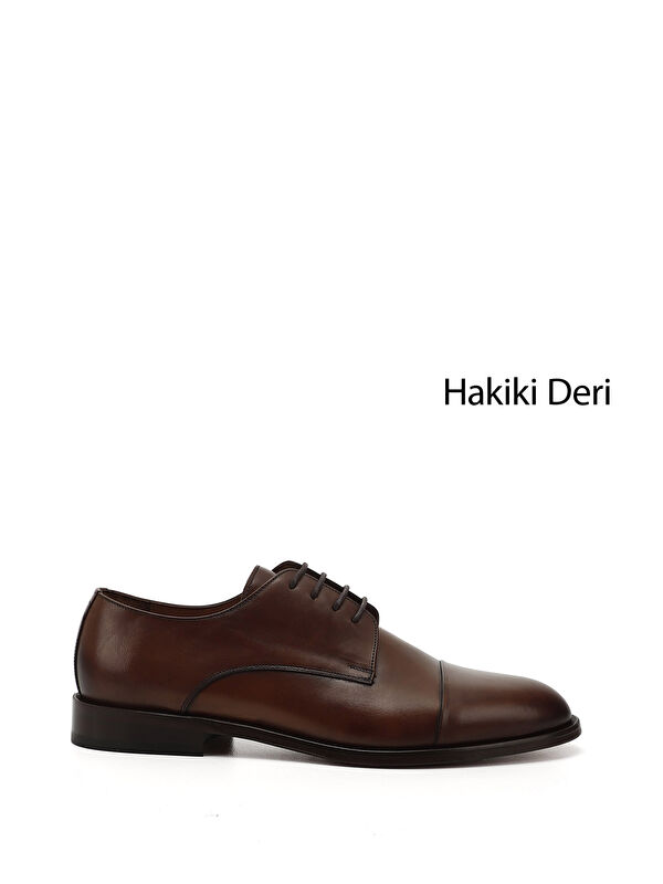 GÖNDERİ(R) Erkek HAKİ-TABA Bağcıklı Kösele Taban Hakiki Deri Klasik Ayakkabı