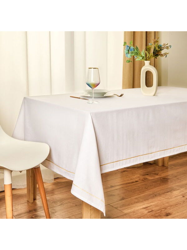 Evidea Soft Stripe Masa Örtüsü - Ekru - 150x220 cm