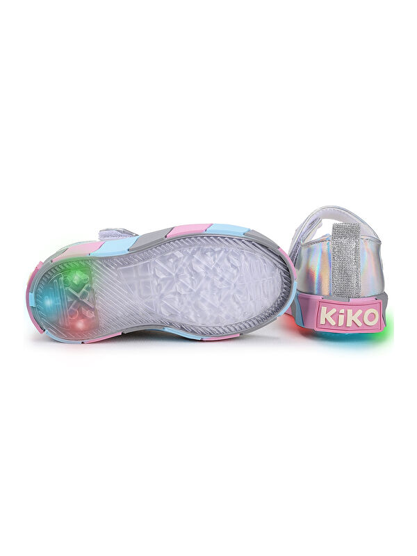 Kiko Kids Beyaz Kiko Kids Gilan Cirtli Işıklı Kız Bebek Babet Ayakkabı