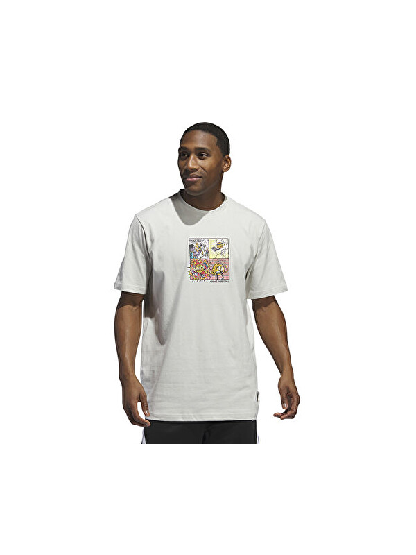 Adidas Lil Stripe Comic Graphic Tee Erkek Günlük Tişört IX0096 Gri