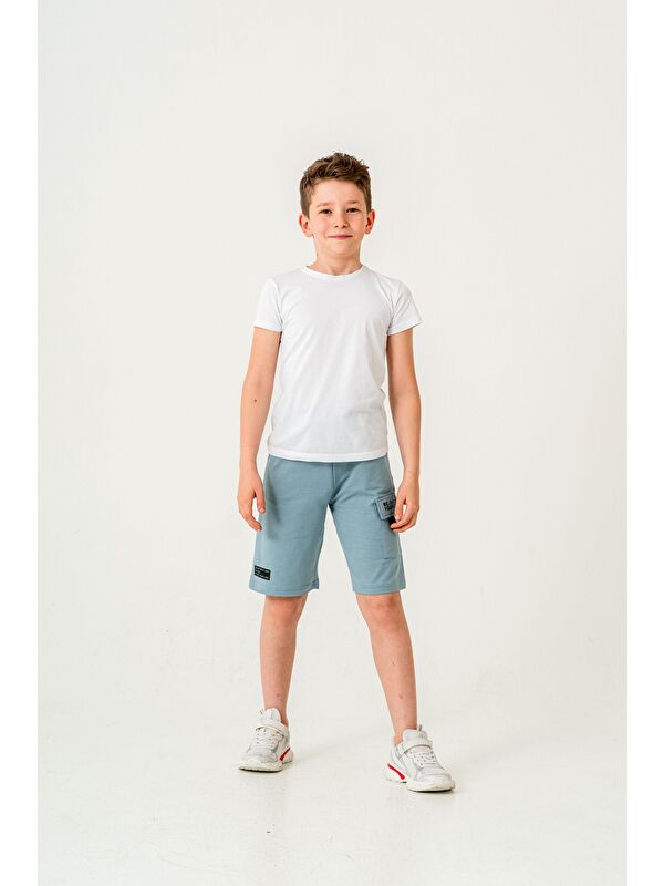 Mışıl Kids Kargo Cepli Cep Kapağı Lieve In Yourself Baskılı Erkek Çocuk Şort