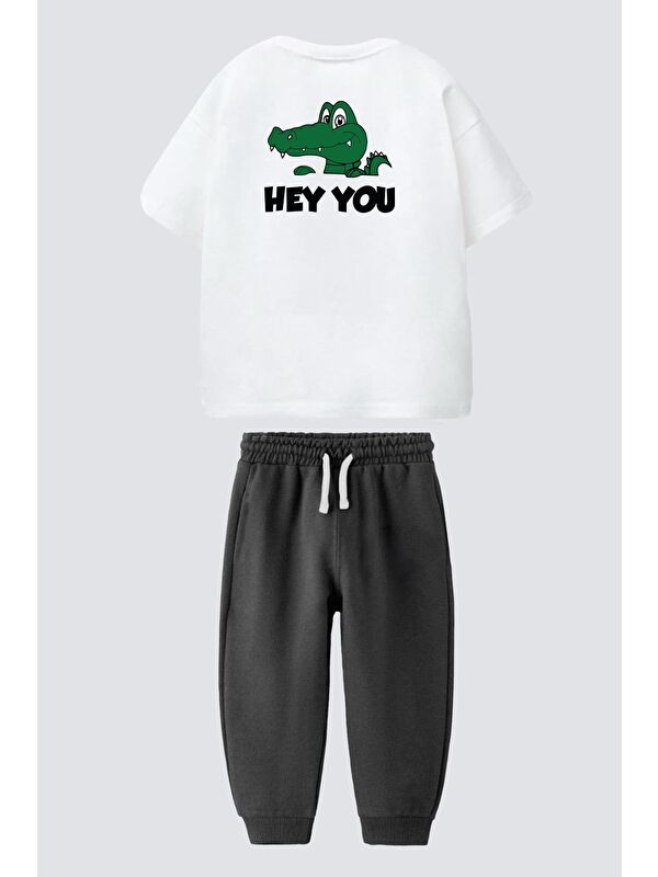 Monila Erkek Çocuk Timsah Baskılı Tshirt ve Eşofman Takım