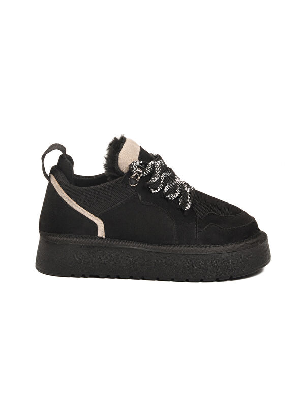 Ayakmod Siyah Süet Bağcıklı Unisex Çocuk Spor Ayakkabı 412445 F