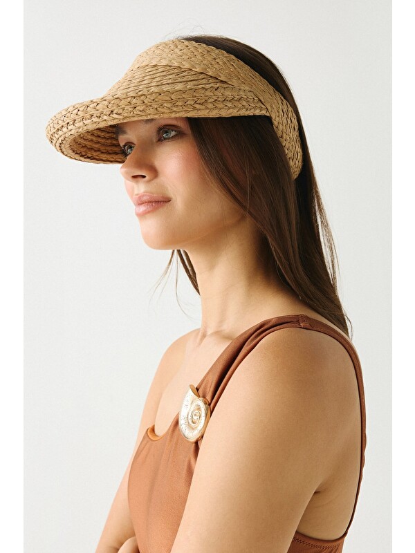 C&City Hasır Vizör Şapka Y8227 Camel