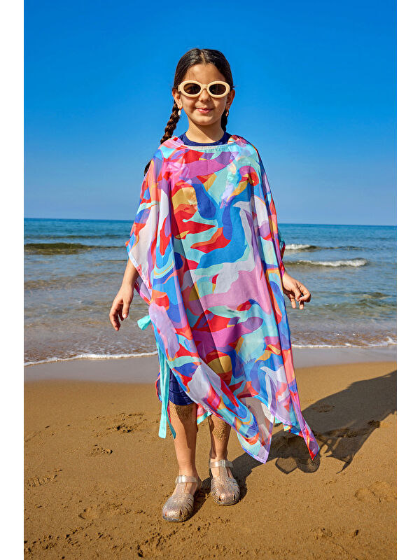 Marina Kız Çocuk Kimono Hafif, Dökümlü, Pareo CP2502
