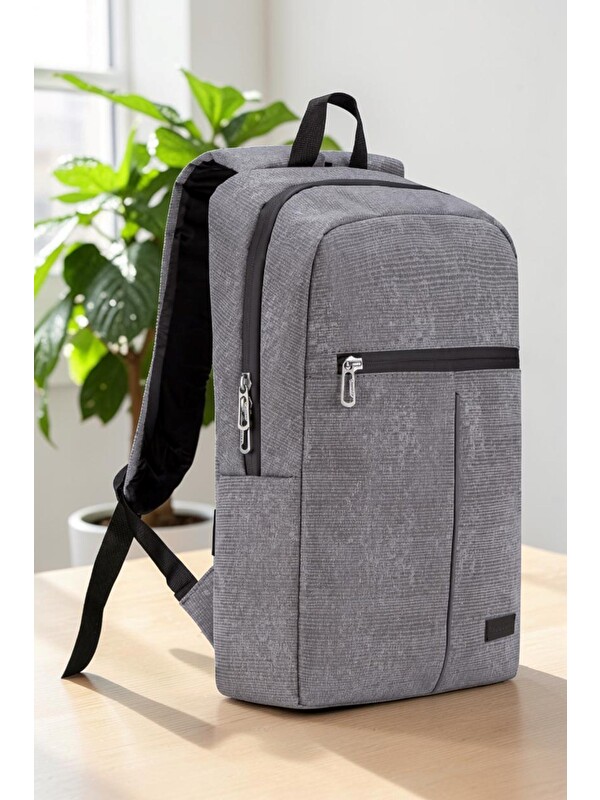 Classone BP-WT508G 15,6" Su Geçirmez Kumaş Fermuar Notebook Laptop Sırt Çantası Gri
